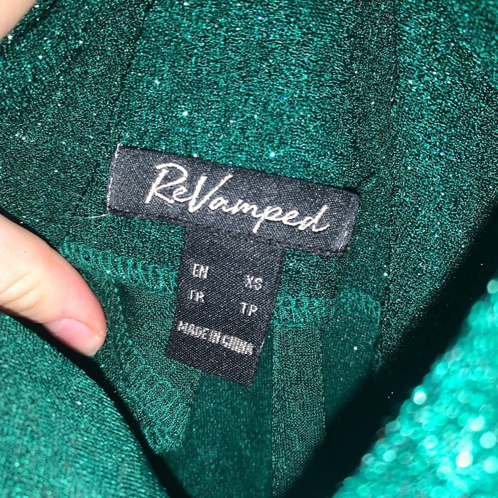 Forest green sparkly dress